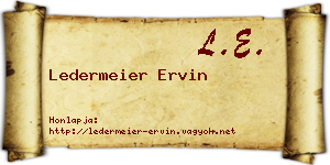 Ledermeier Ervin névjegykártya